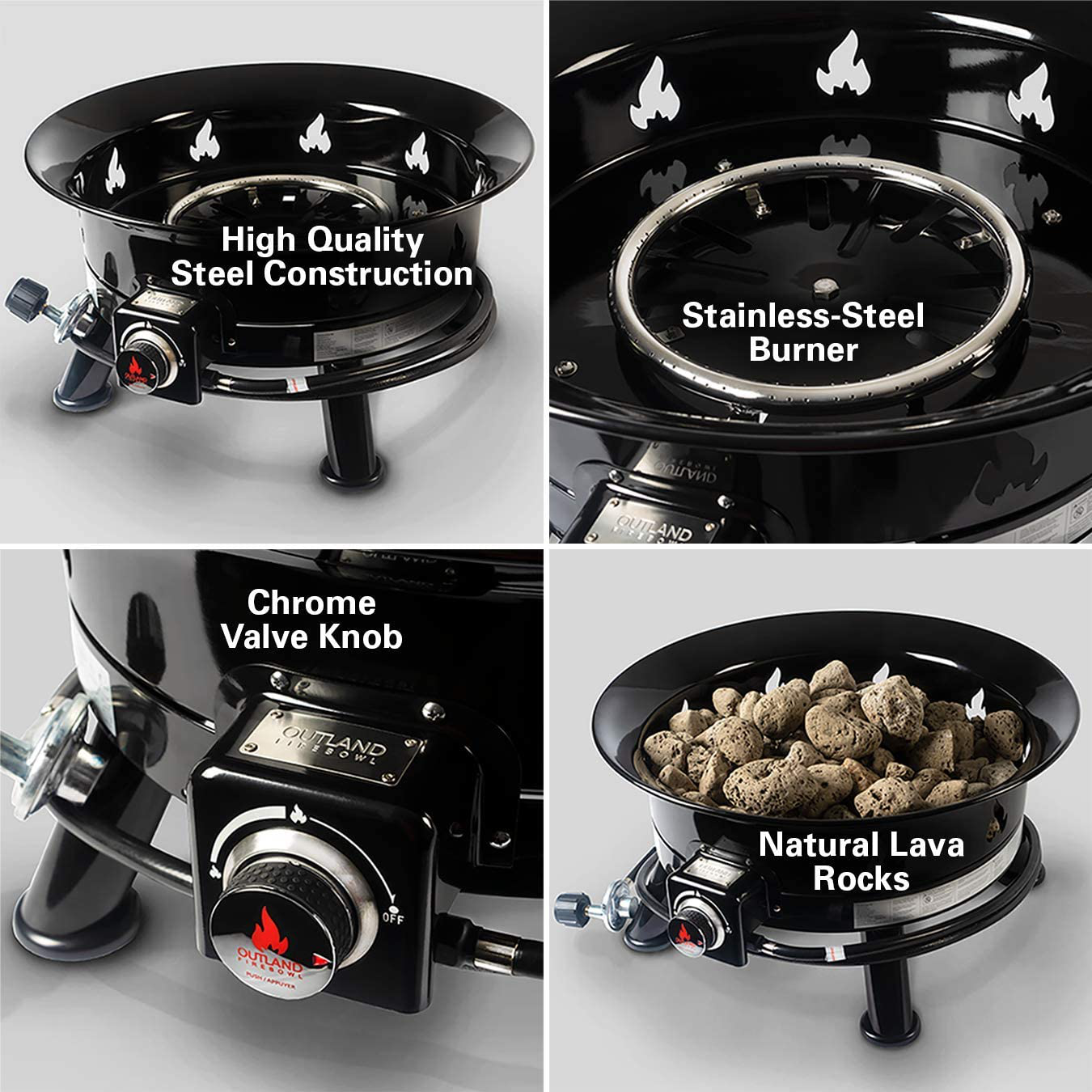 Outland Living Firebowl 883 Mega Outdoor Propane Gas Fire Pit with UV and Weather Resistant Durable Cover