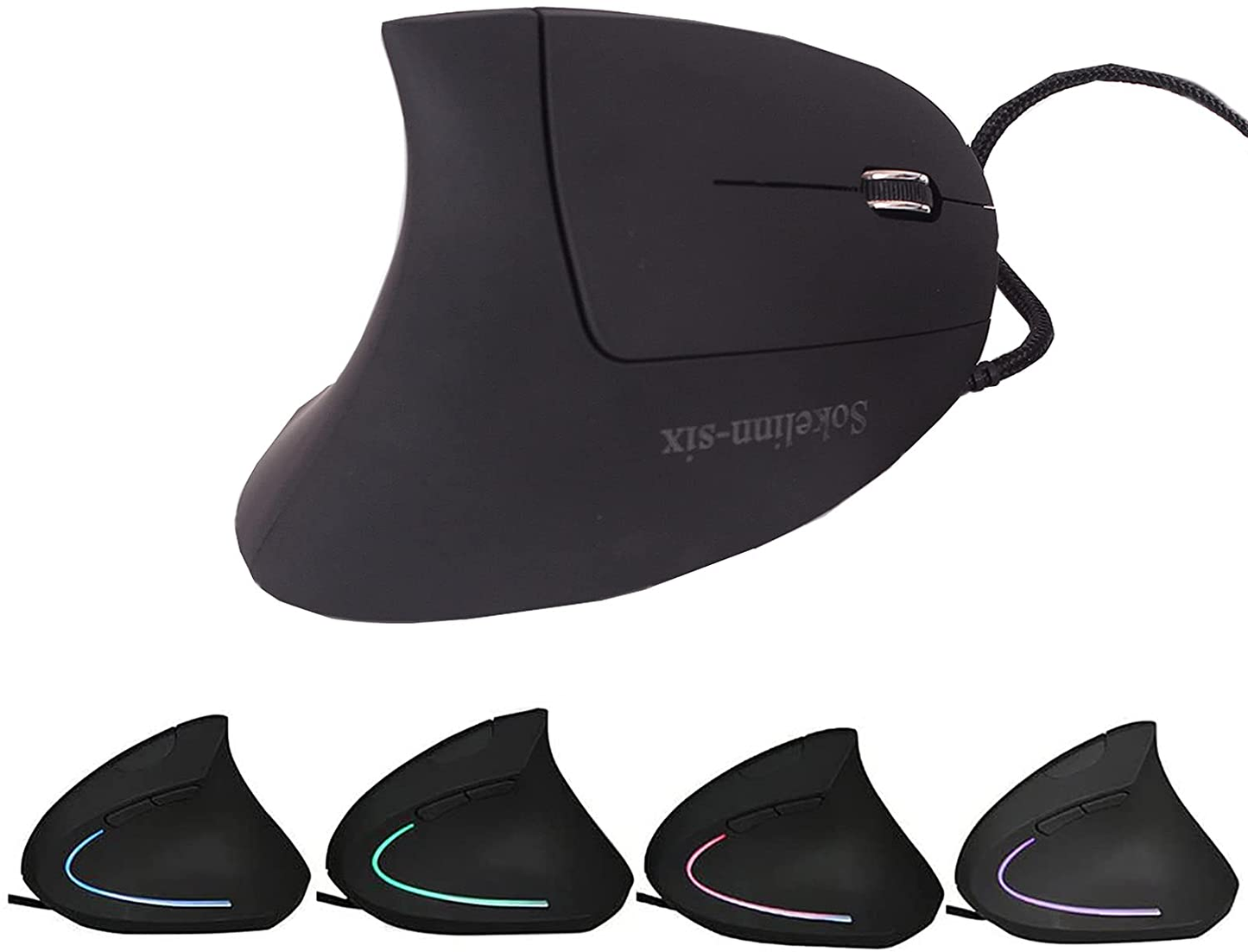 Wired Vertical Mouse,800/1200/2000/3200 Adjustable DPI High Sensitivity Ergonomic USB Mouse for Computers and Laptops