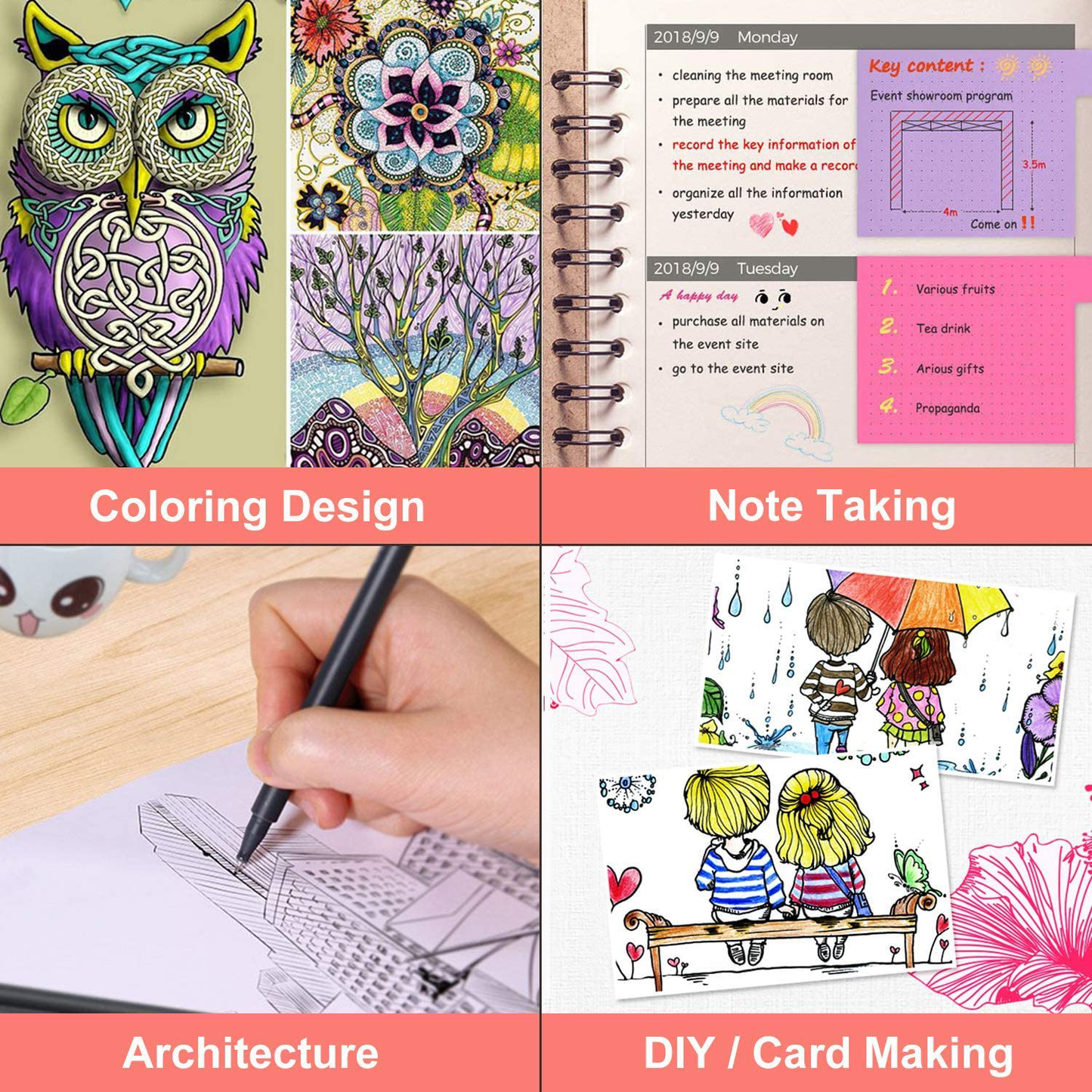 iBayam Journal Planner Pens Fine Point Markers Fine Tip Drawing Pens Porous Fineliner Pens for Bullet Journaling Writing Note Taking Calendar Coloring Art Office School Supplies