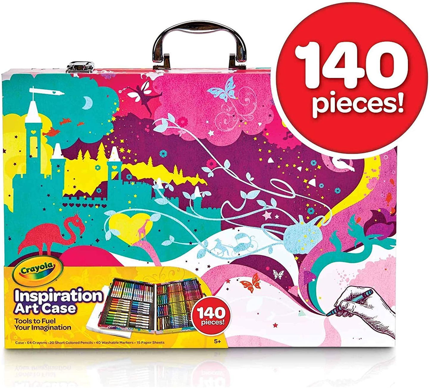 Crayola Inspiration Art Case in Pink, Gifts for Kids Age 5+, 140 Count