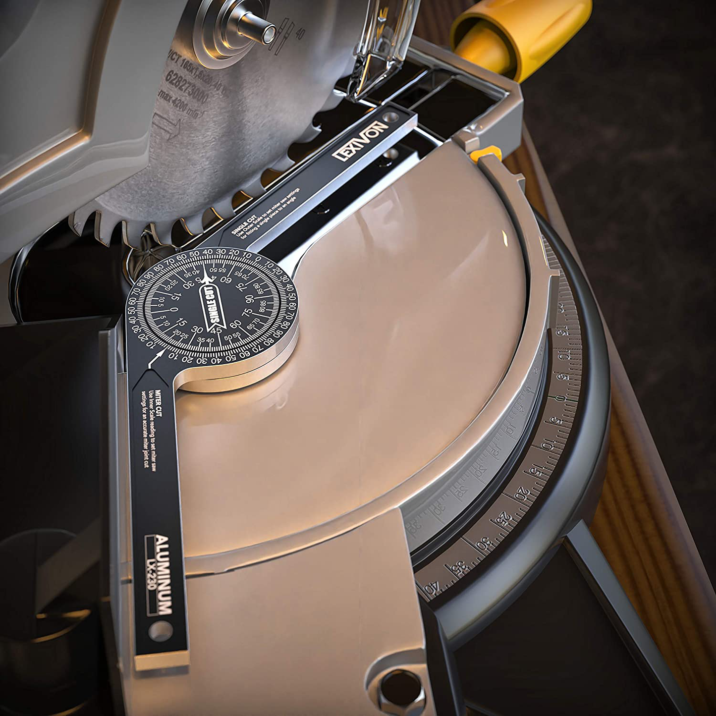 LEXIVON Aluminum Miter Saw Protractor | 7-Inch Rust Proof Angle Finder Featuring Precision Laser Engraved Scales (LX-230)