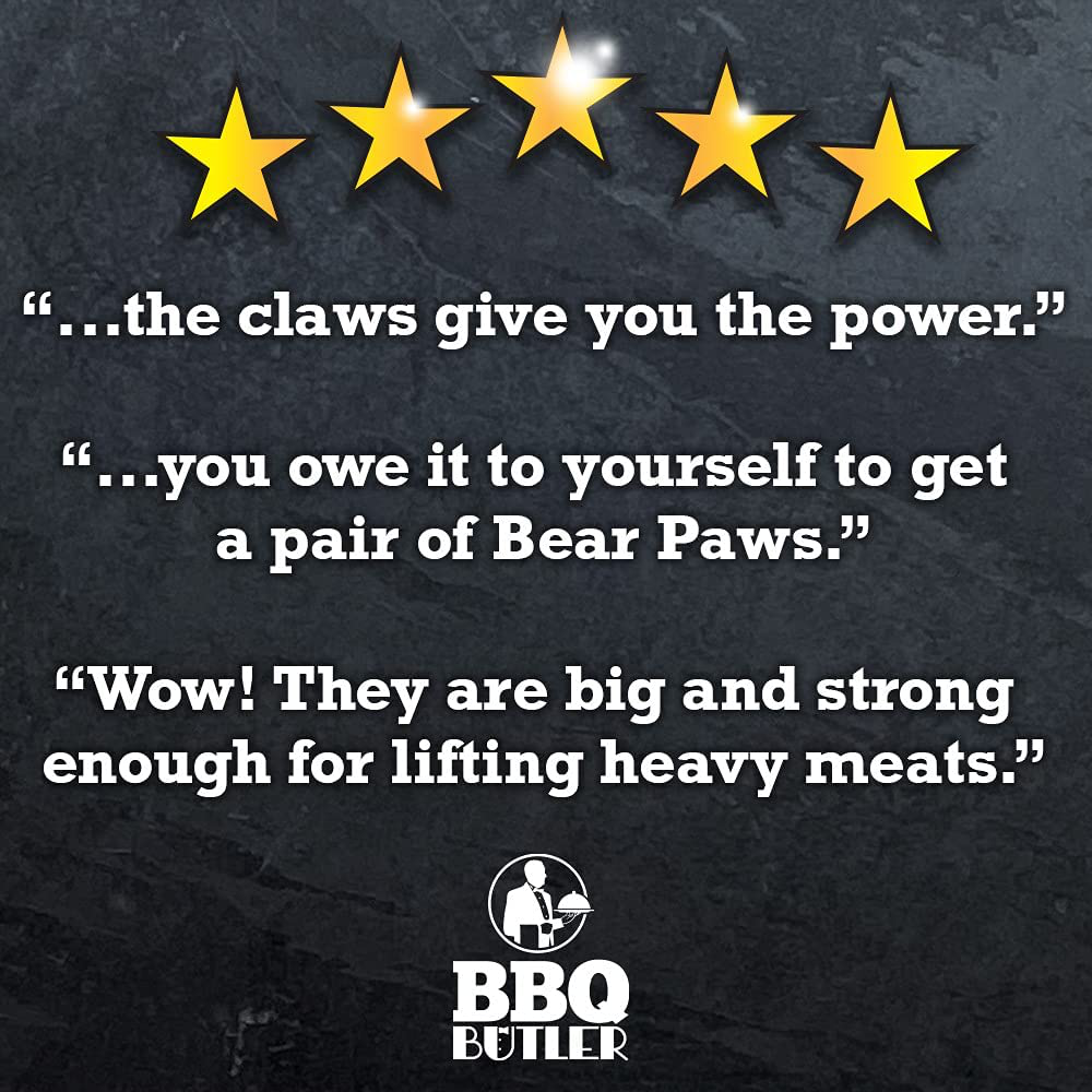 The Original Bear Paws Shredder Claws - Easily Lift, Handle, Shred, and Cut Meats - Essential for BBQ Pros - Ultra-Sharp Blades and Heat Resistant Nylon