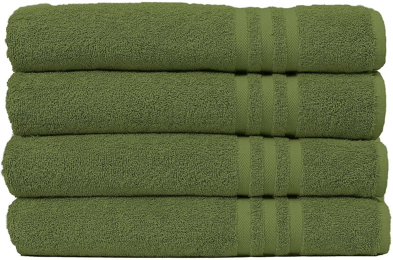 ECO TOWELS 100% Cotton Bath Towels - Cotton Towels for Bathroom - Set of 4 Bath Towel - Shower Towels, Highly Absorbent Bath Towel 27”X54”