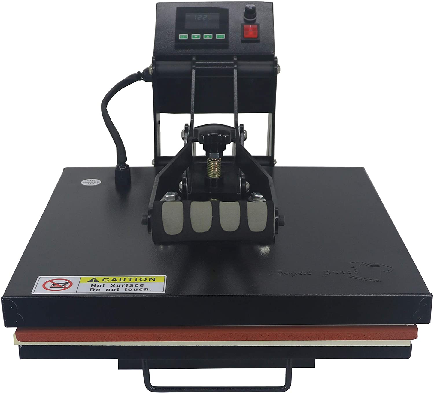 RoyalPress 15" x 15" Color LED Industrial-Quality Digital Sublimation Heat Transfer Machine T-Shirt Heat Press Machine, 15" x 15", Black