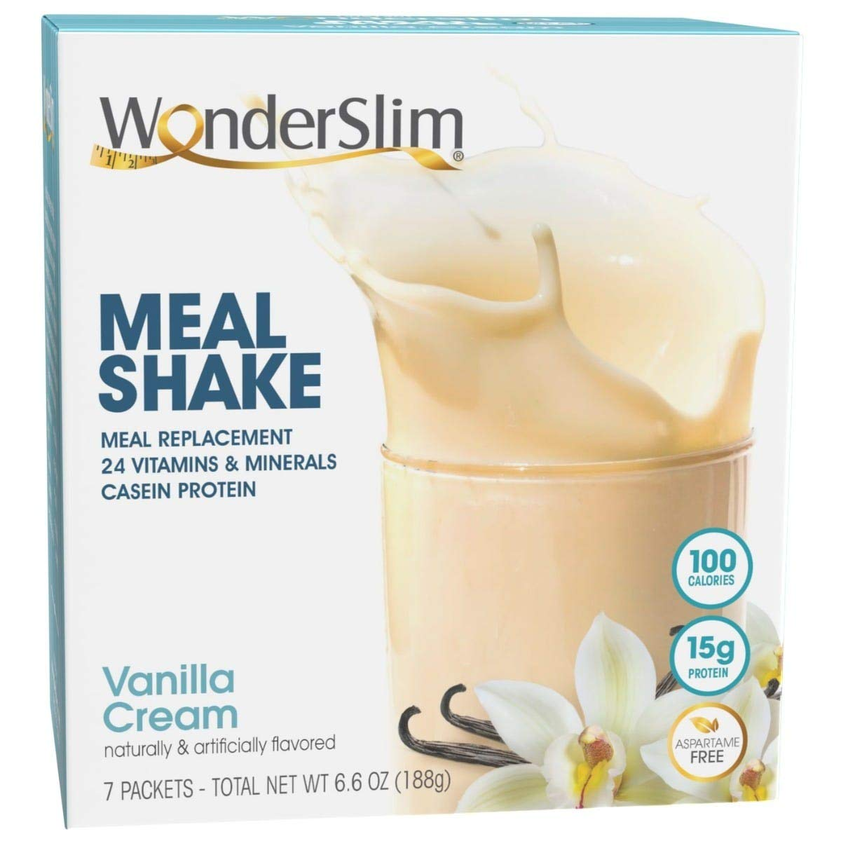 Wonderslim Meal Replacement Shake, Chocolate Cream - 24 Vitamins & Minerals, 15G Protein (7Ct)