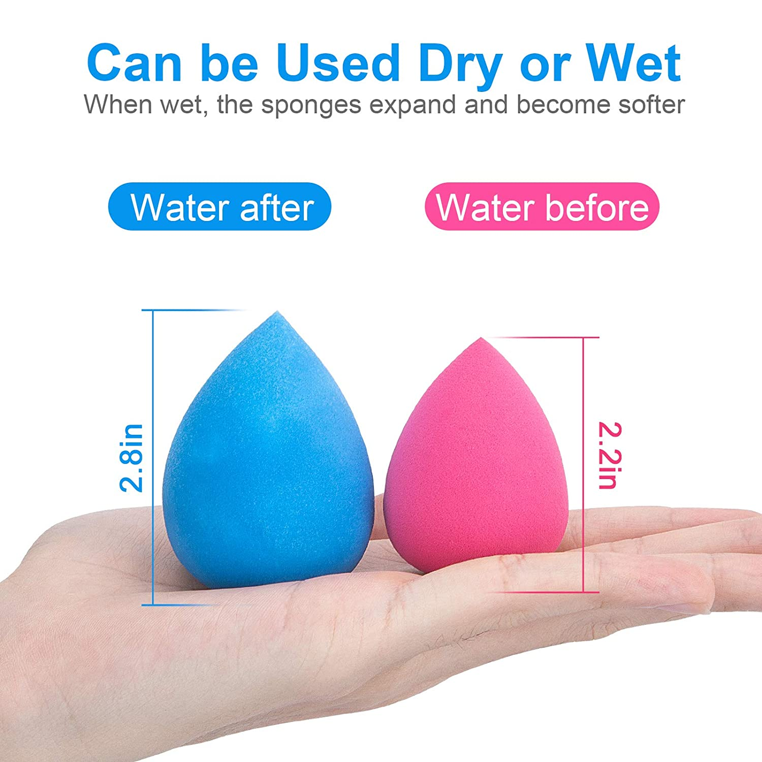 Cheap 5Pcs Beauty Blender, Makeup Sponge, Beauty Blender Sponge, Beauty Foundation Blending Sponge, Flawless for Liquid, Cream, and Powder, Multi-Colored by YUESHENNAN