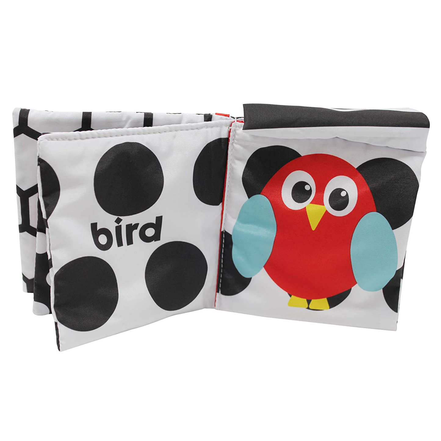 Sassy Peek-a-Boo Activity Book with Attachable Link for On-The-Go Travel | Black & White | for Ages Newborn and Up