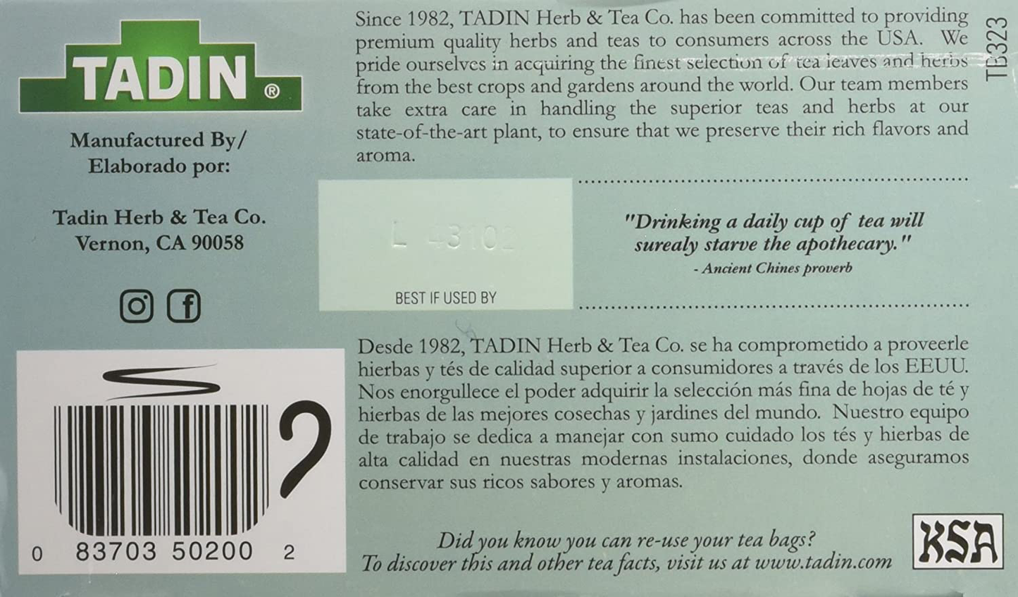 Tadin Spearmint Tea 24 Bags - Te De Yerbabuena