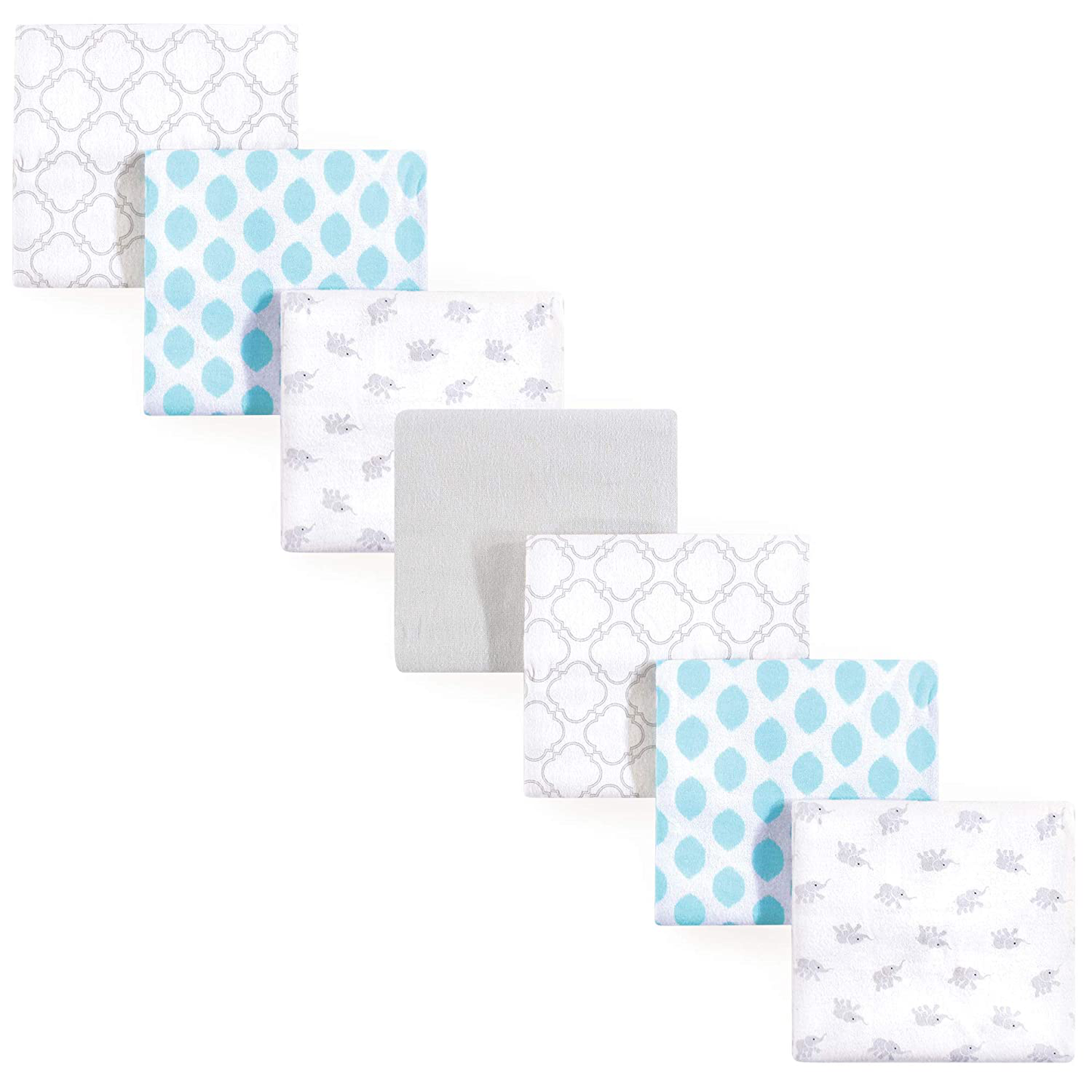 Luvable Friends Unisex Baby Cotton Flannel Receiving Blankets Bundle, Abc, One Size