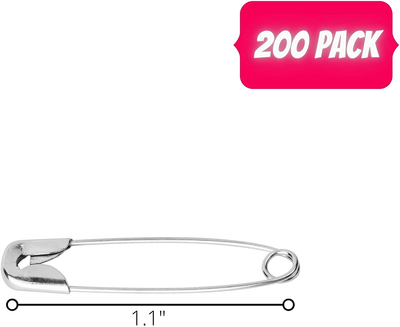 Mr. Pen Safety Pins, 1.1 Inches, Pack of 200