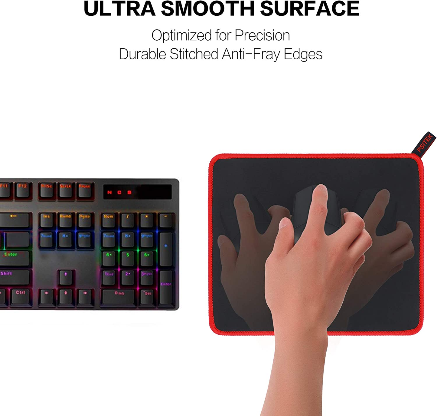 Psitek Mouse Pad 3 Pack 10X8.5 Inches Laptop Gaming Mousepad Waterproof Cloth Surface