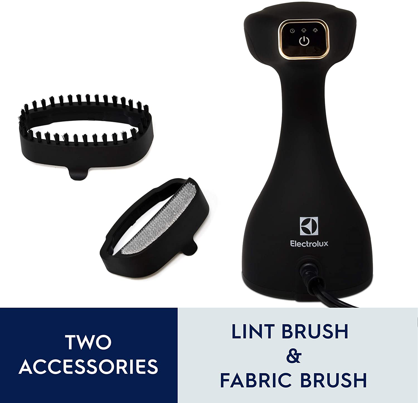 Electrolux Portable Handheld Garment & Fabric Steamer, 1500 Watt, Quick Heat Ceramic Plate Steam Nozzle, 2-in-1 Fabric Wrinkle Remover and Clothes Iron, with Cloth Brush and Lint Brush