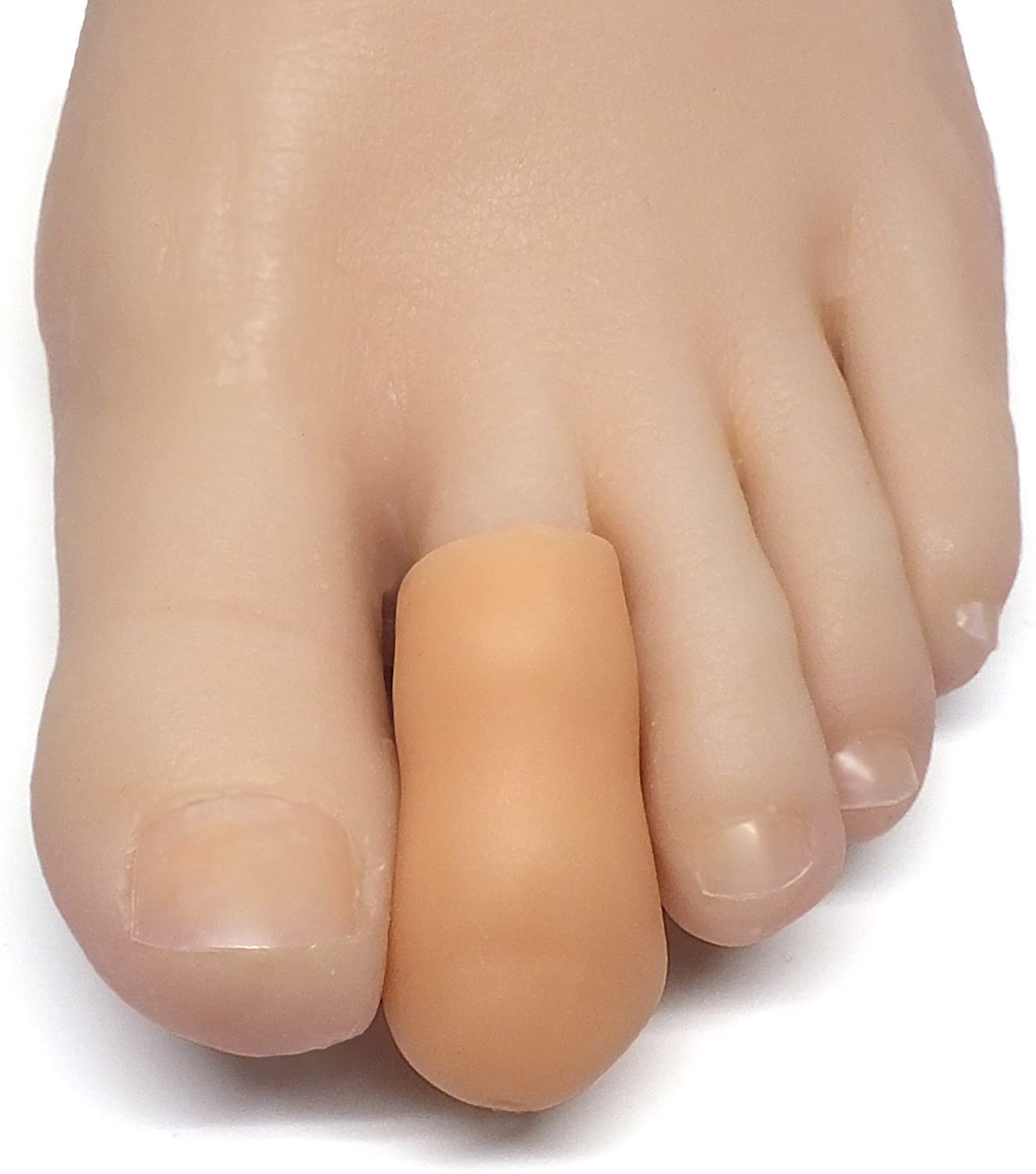 Zentoes 6 Pack Gel Toe Cap and Protector - Cushions and Protects to Provide Relief from Missing or Ingrown Toenails, Corns, Blisters, Hammer Toes (Small, White)