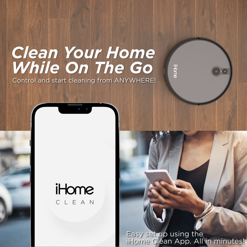 Ihome Autovac Robot Vacuum, Mapping Technology, Strong Suction, 120 Min Runtime, App + Remote Control