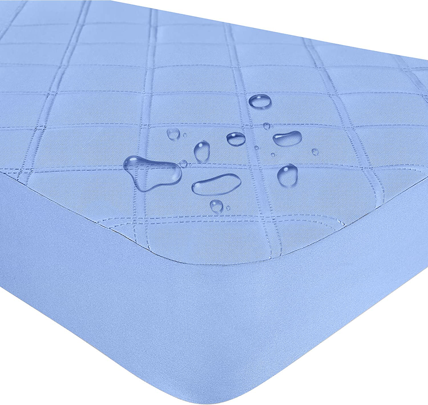 Waterproof Fitted Crib Mattress Pad and Toddler Crib Mattress Protective Baby Crib Mattress Cover Sheets Protector Bedding Sets Breathable & Hypoallergenic for Boys and Girls (Grey, Crib 28''x52'')