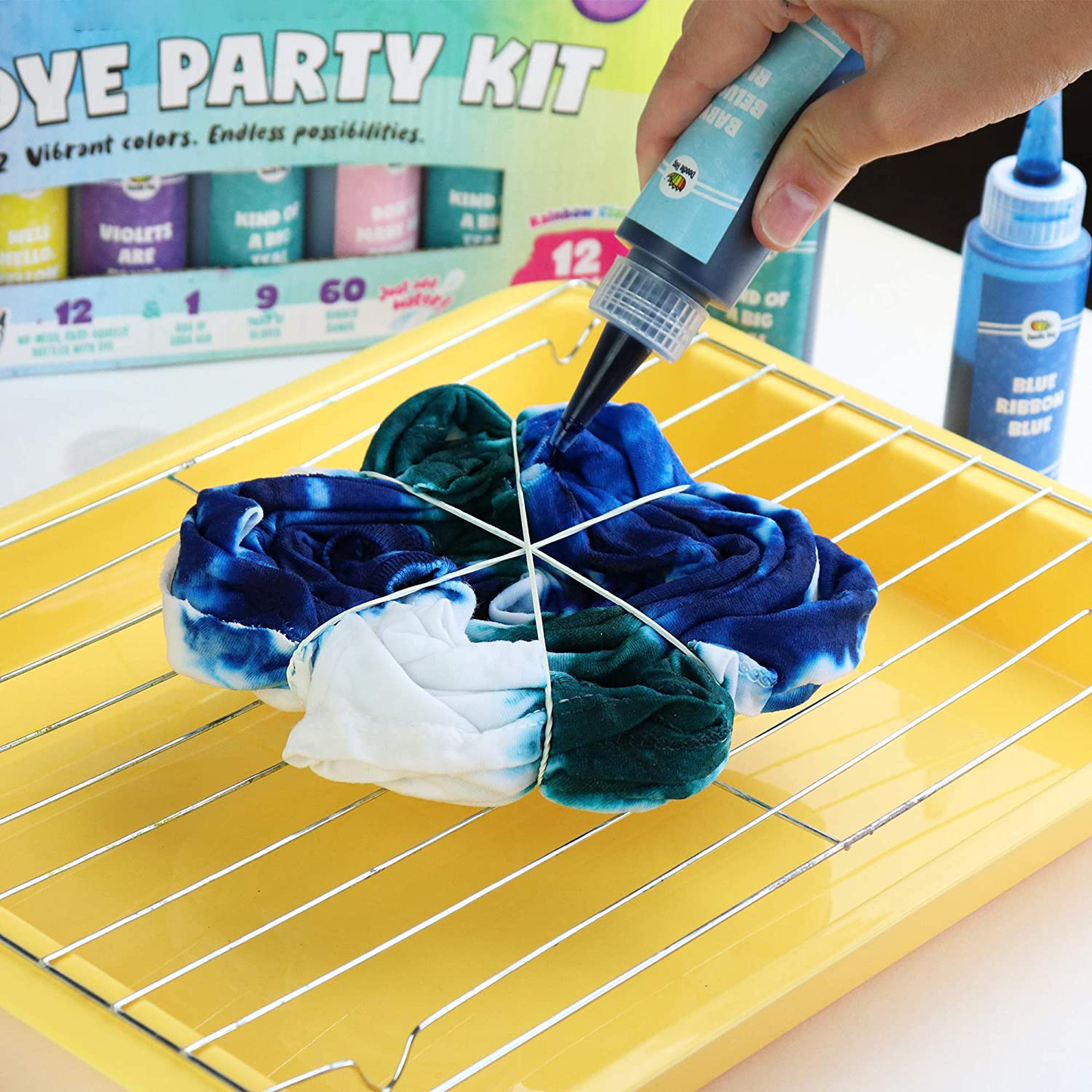 Doodlehog Easy Tie Dye Party Kit for Kids, Adults, and Groups. Create Vibrant Designs with Non-Toxic Dye