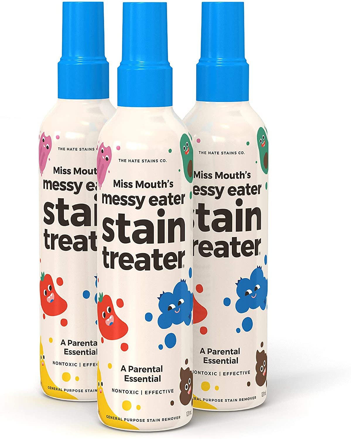 Miss Mouth’s Messy Eater Non-Toxic Baby and Kids Stain Remover for Clothing, Carpet, Fabric, and Upholstery. Kid Tested and Mom Approved (120ml, 4 oz Spray Bottle)