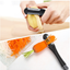Multifunction Peeler & Knife - Stainless Steel Peeling Tool with Safe Protective Cover for Kitchen Fruits Veggies Slicing Cutting, Portable and Safe for Outdoor RV Camping Hiking and More (Black/grey)