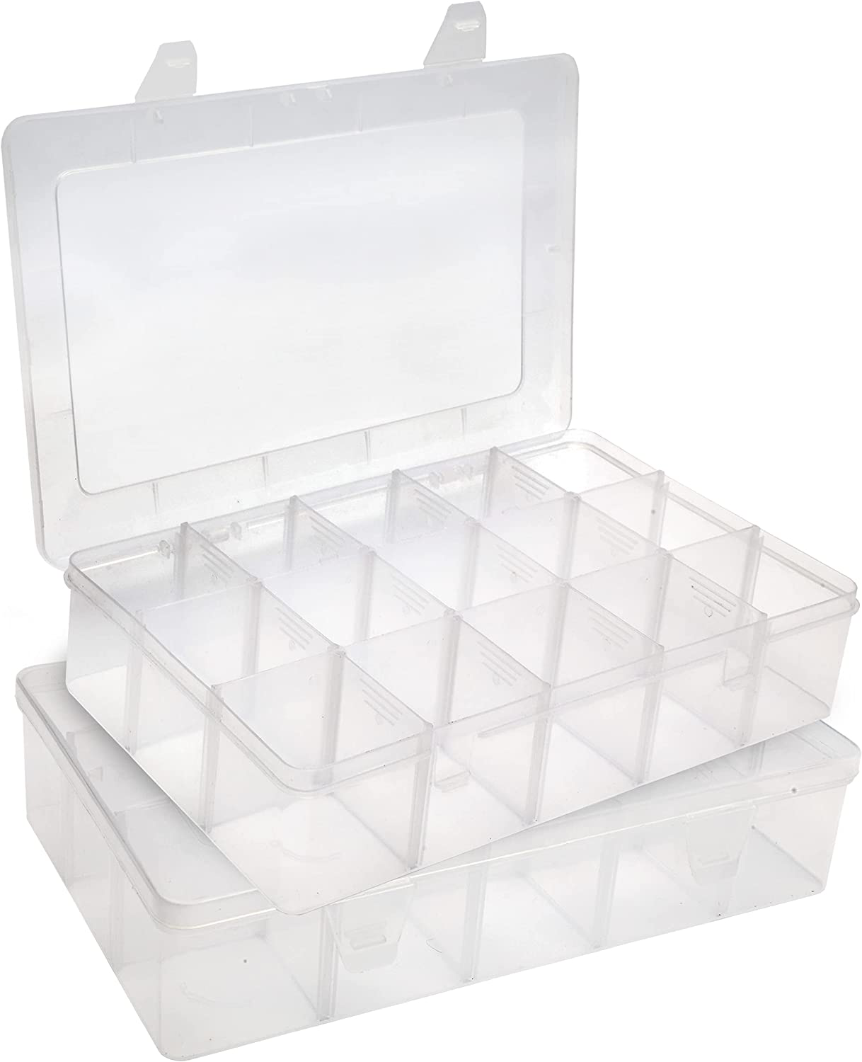 pantryX Plastic Organizer Box with dividers for Bead Organizer, Fishing Tackles, Jewelry, Craft Organizers and Storage with Adjustable dividers