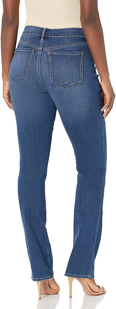 Gloria Vanderbilt Women's Rail Straight Leg High Rise Jean