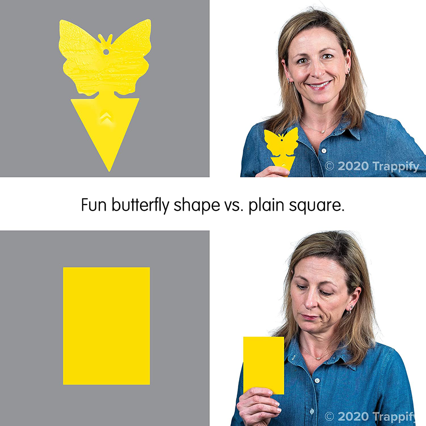 Trappify Sticky Fruit Fly and Gnat Trap Yellow Sticky Bug Traps for Indoor/Outdoor Use - Insect Catcher for White Flies, Mosquitos, Fungus Gnats, Flying Insects - Disposable Glue Trappers (12)