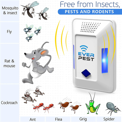 Ultrasonic Pest Repeller Plug in - Electronic Insect Control Defender 2Pack - Roach Bed Bug Mouse Rodent Mosquito Killer - Indoor Reject Repellent - for Cockroach Ants Mice Fly Rat Spider Squirrel