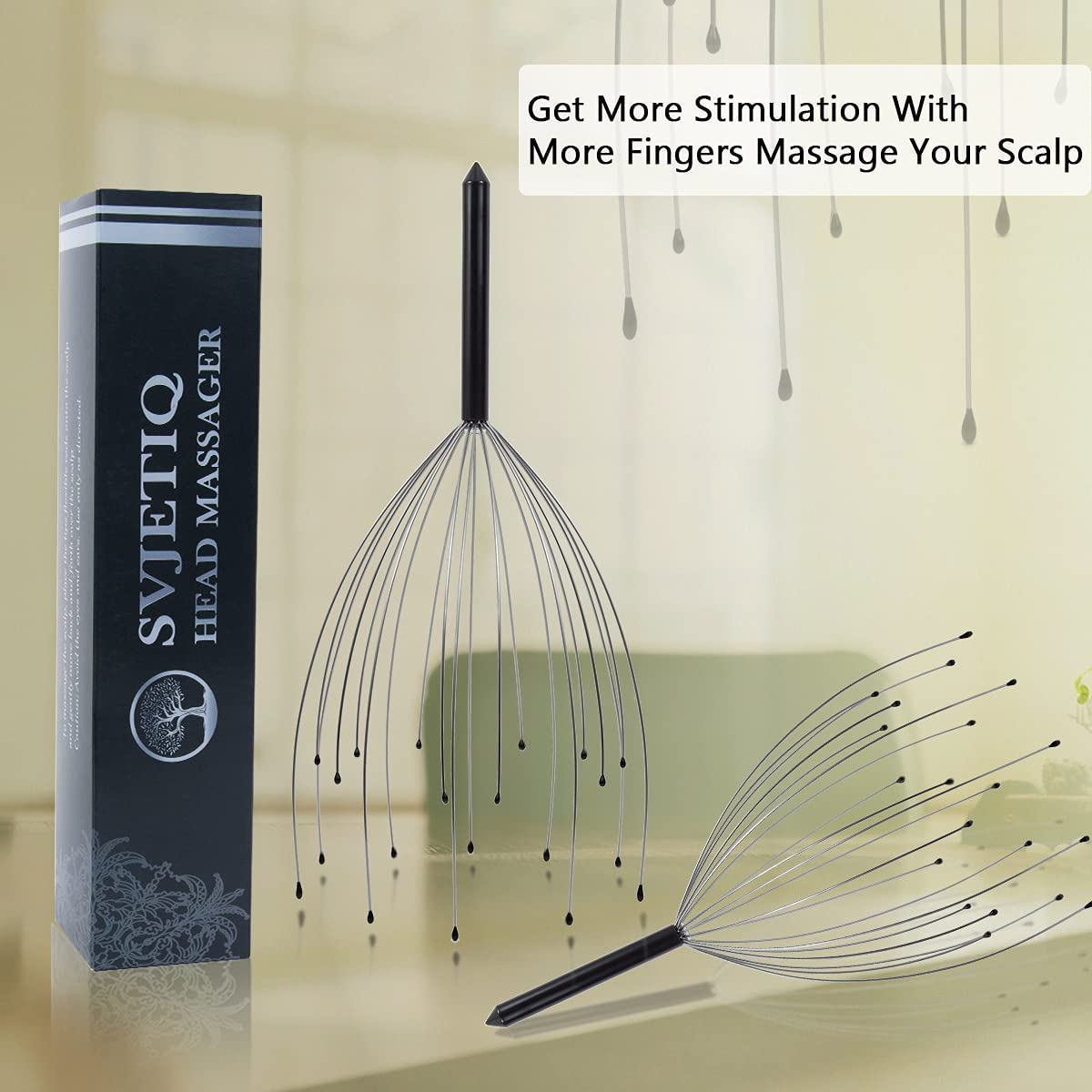 2 Pack Head Massager 20 Fingers Svjetiq Scalp Massagers, Handheld Head Massage Tingler, Scalp Scratcher Head Massagers for Deep Relaxation, Scalp Stimulation and Stress Relief
