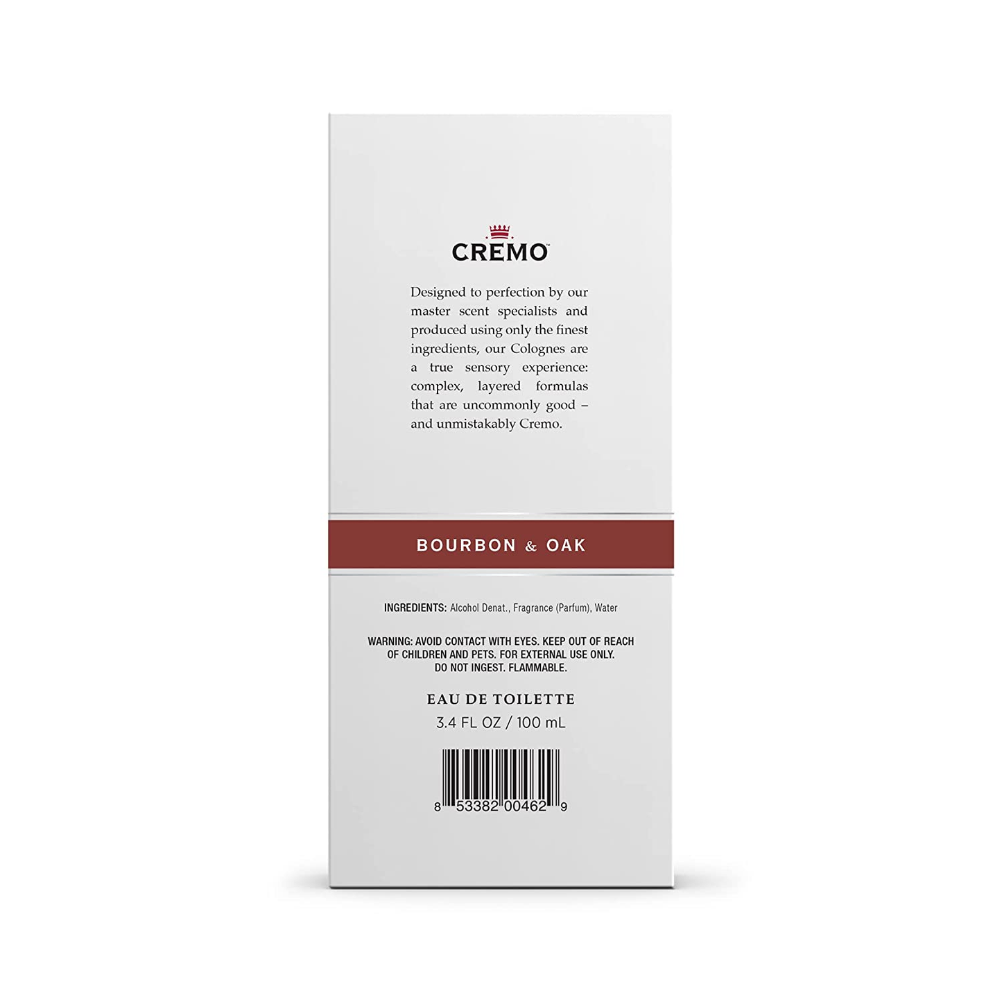 Cremo Bourbon & Oak Cologne Spray, a Sophisticated Blend of Distiller’S Spice, Fine Bourbon and White Oak, 3.4 Oz