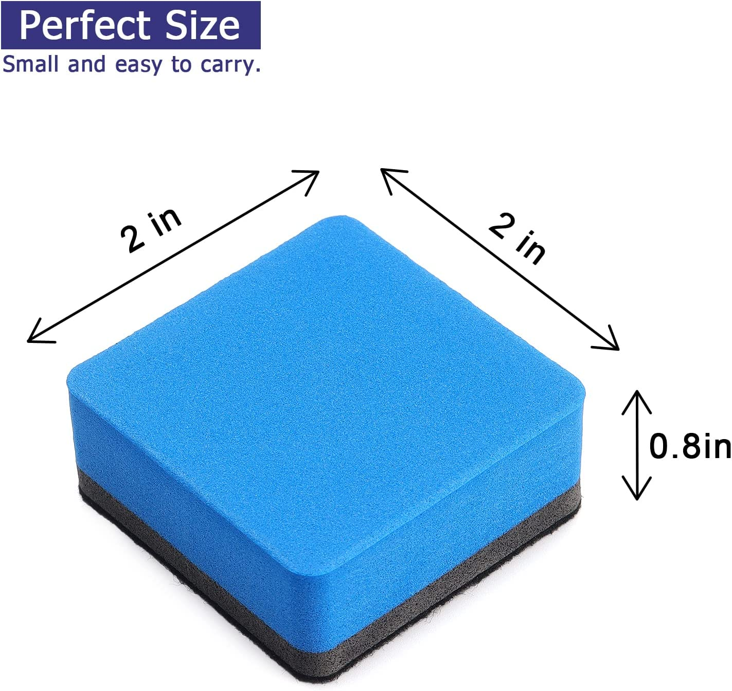 12 Pack Magnetic Whiteboard Eraser, Dry Eraser Board Erasers, Dry Erasers for White Board, Whiteboard Erasers for Kids Classroom, Blue