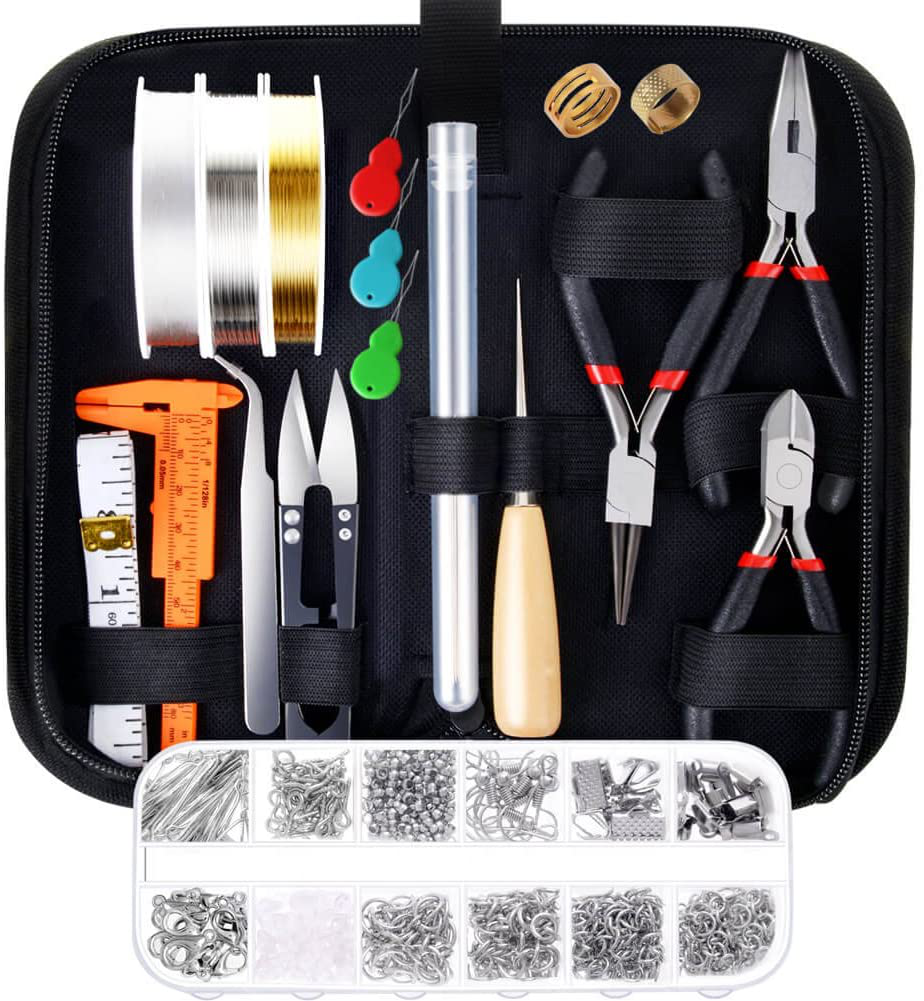 Paxcoo Jewelry Making Supplies Kit with Jewelry Tools, Jewelry Wires and Jewelry Findings for Jewelry Repair and Beading