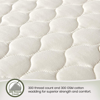 Whisper Organics 100% Organic Cotton Quilted Mattress Cover, 17" Deep - GOTS Certified (King)