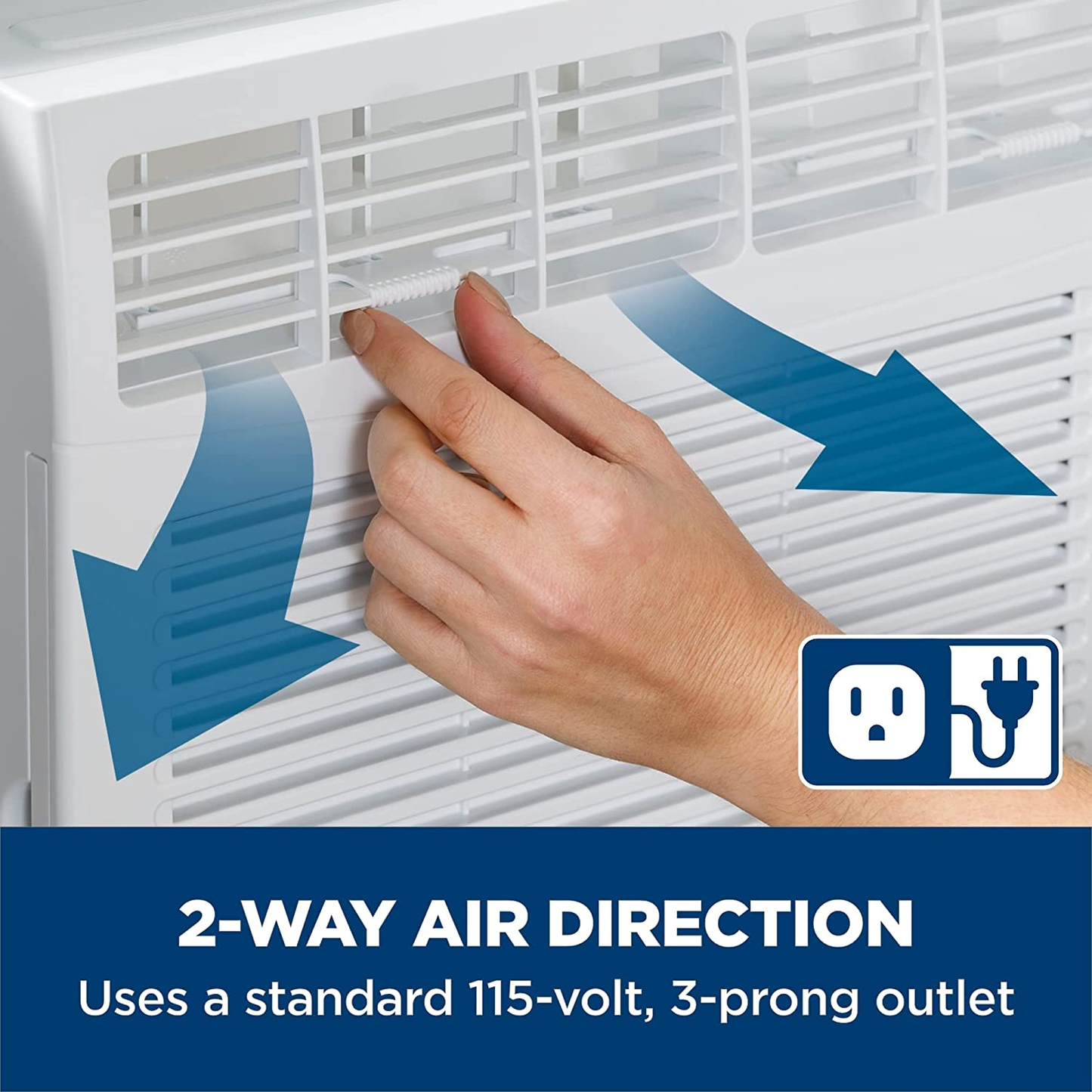 GE Air Conditioner for Window, 5,000 BTU, Easy Install Kit Included, Dual Mechanics Fan Power and Temperature Control Cools up to 150 Square Feet, 115 Volts, White