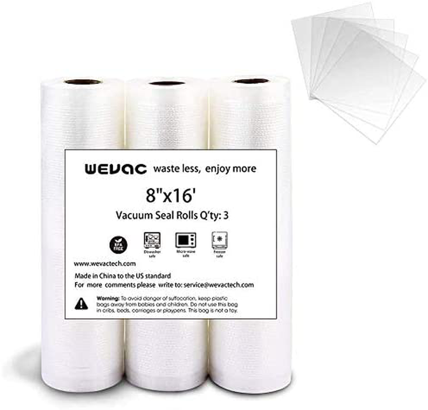 Wevac Vacuum Sealer Bags Food Saver, Seal a Meal, Weston. Commercial Grade, BPA Free, Heavy Duty, Great for vac storage, Meal Prep or Sous Vide