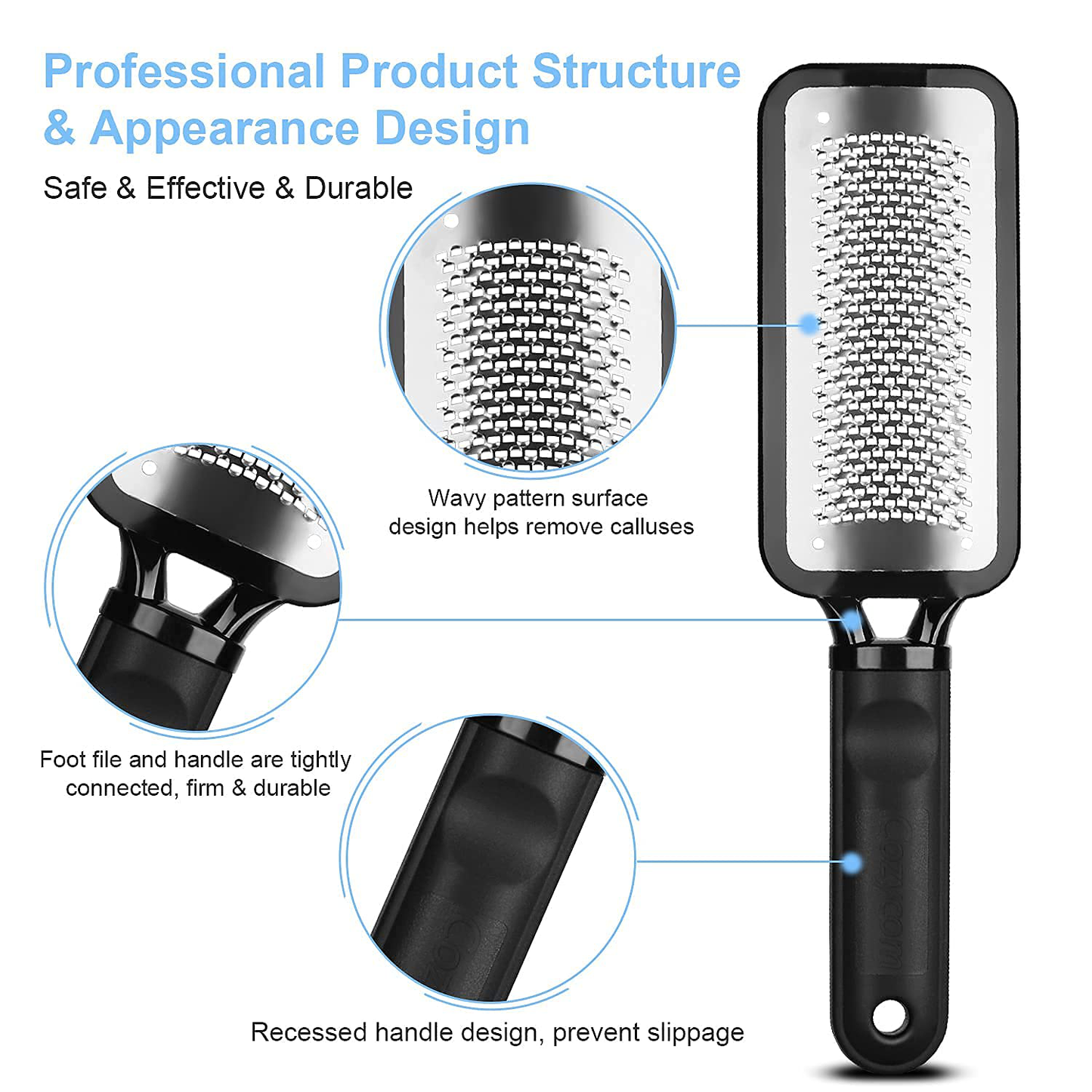 Foot Scrubber Callus Remover for Feet - Foot File Pedicure Tools Cozycom Colossal Foot Rasp Foot Grater Dead Skin Corn Callous Removers Professional Surgical Grade Stainless Steel for Dry and Wet Feet