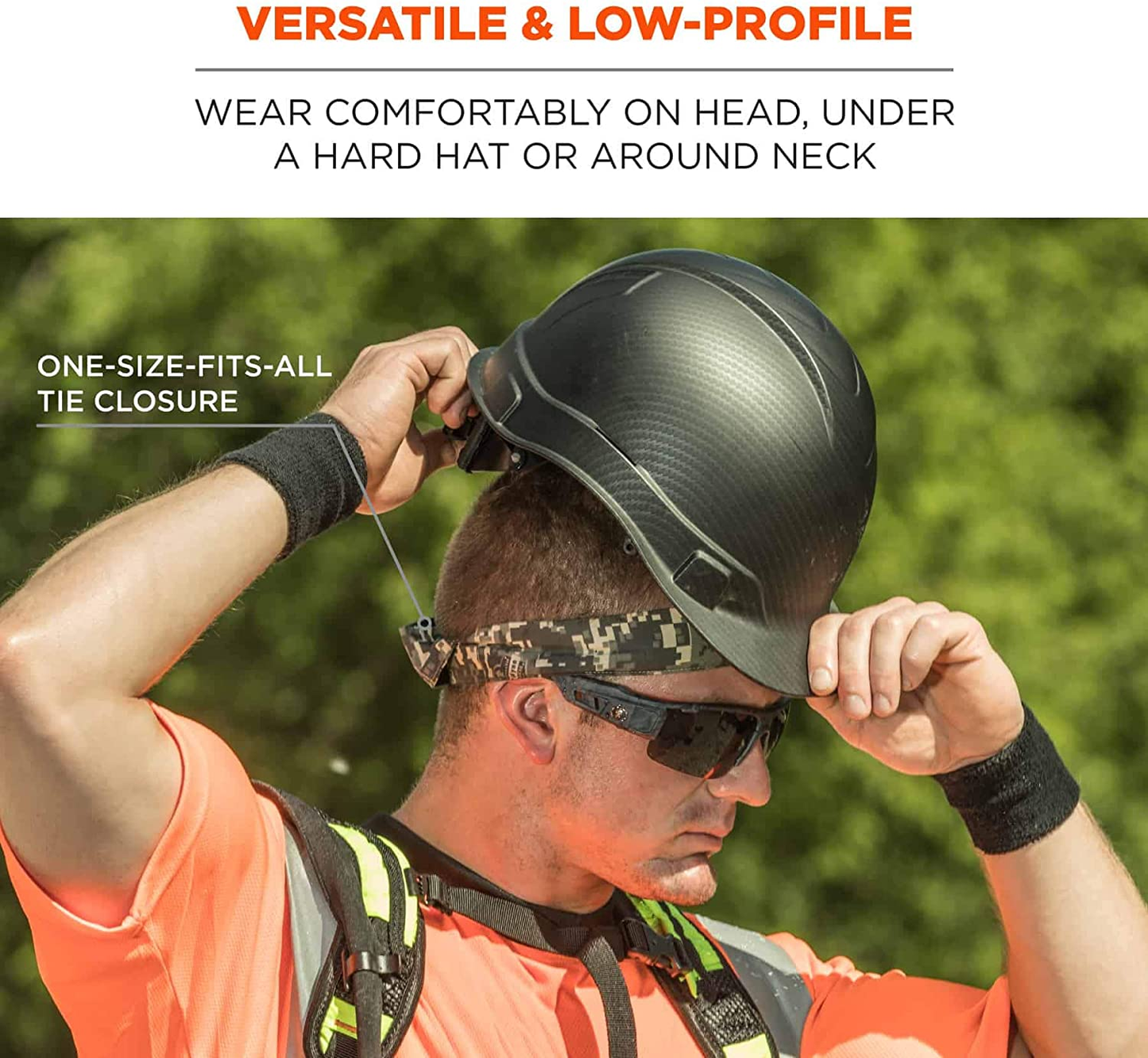 Chill Its 6700 Cooling Bandana, Lime, Evaporative Polymer Crystals for Cooling Relief, Tie for Adjustable Fit
