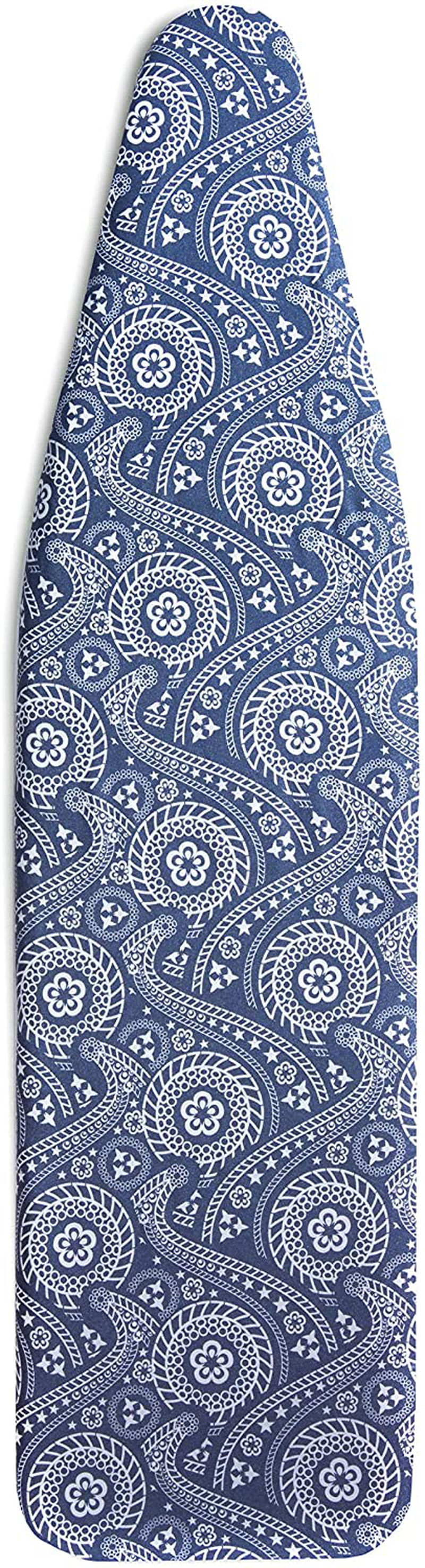 Epica Silicone Coated Ironing Board Cover- Resists Scorching and Staining - 15" x54 (Navy Paisley)