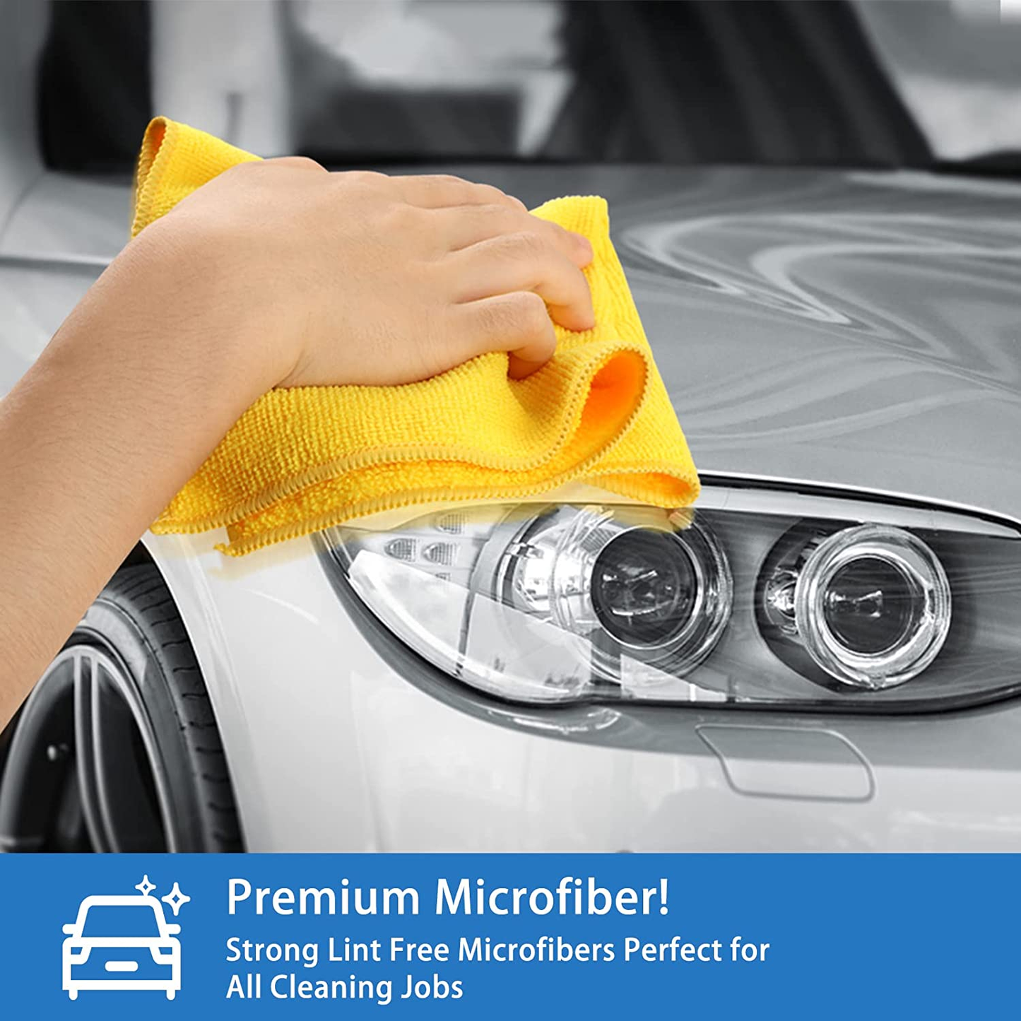 Aidea Microfiber Cleaning Cloths-50 Pack, All-Purpose Softer Highly Absorbent, Lint Free - Streak Free Wash Cloth for House, Kitchen, Car, Window, Gifts(12In.X 12In.)