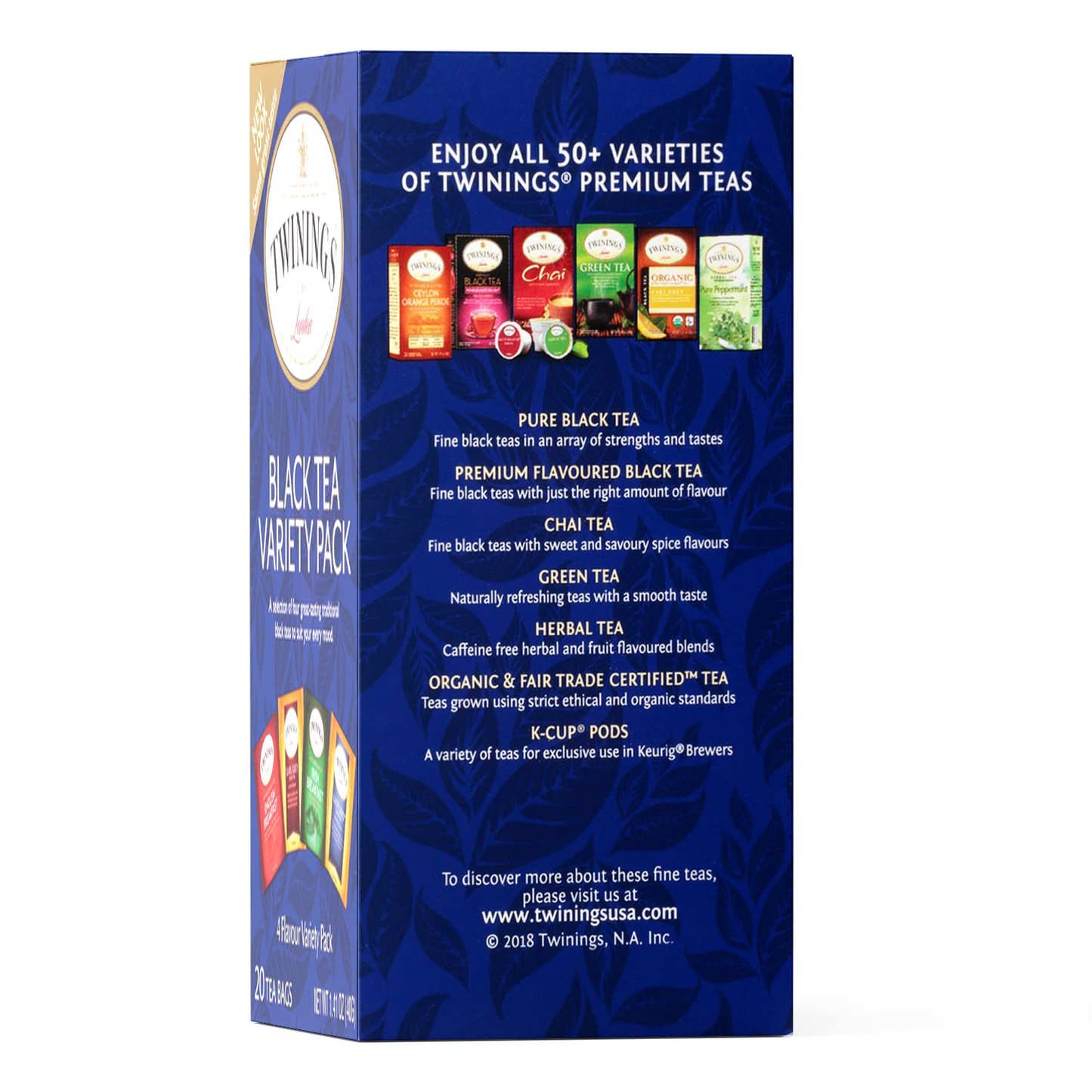 Twinings Tea, Black Tea Sampler Variety Pack with Four Flavors; Earl Grey Tea, English Breakfast Tea, Lady Grey Tea & Irish Breakfast Tea, 20 Tea Bags (Pack of 3)