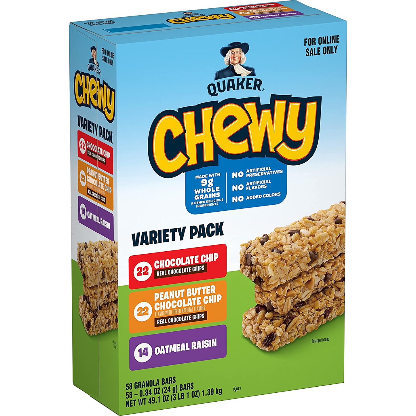 Quaker Chewy Granola Bars, Chewy & Dipps Variety Pack, (58 Bars)