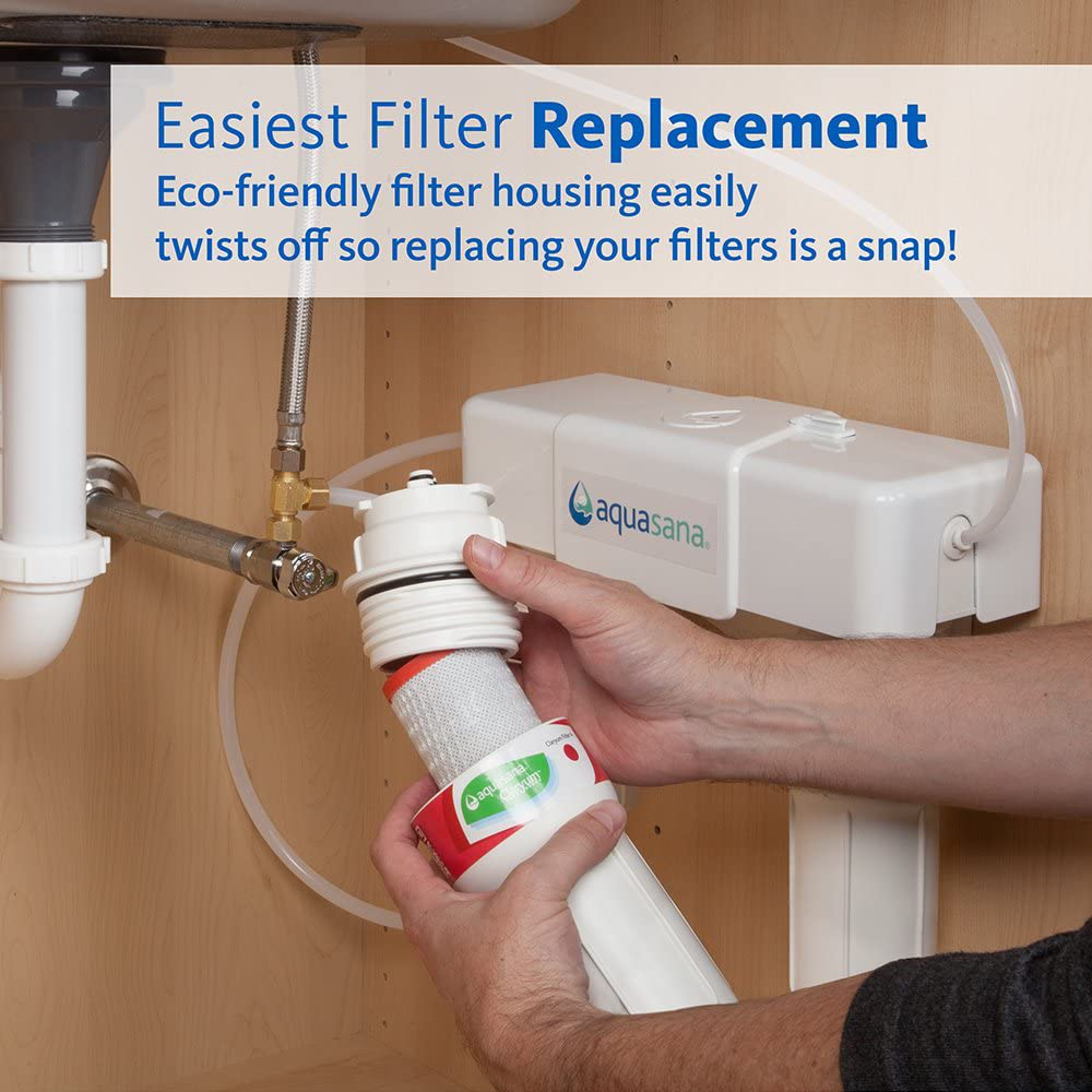 Aquasana AQ-5300+R 3-Stage Max Flow Under Sink Water Filter Replacements, 3 Count (Pack of 1), White, Yellow, Black