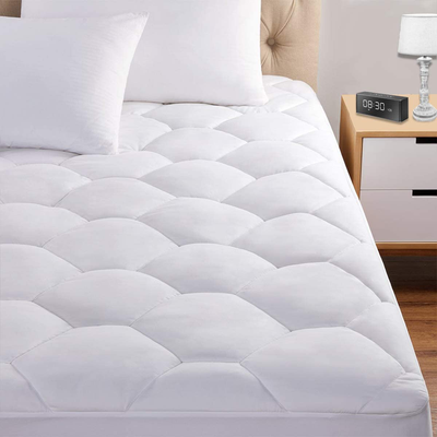 Cal King Mattress Pad, 8-21" Deep Pocket Protector Ultra Soft Quilted Fitted Topper Cover Breathable Fit for Dorm Home Hotel -White
