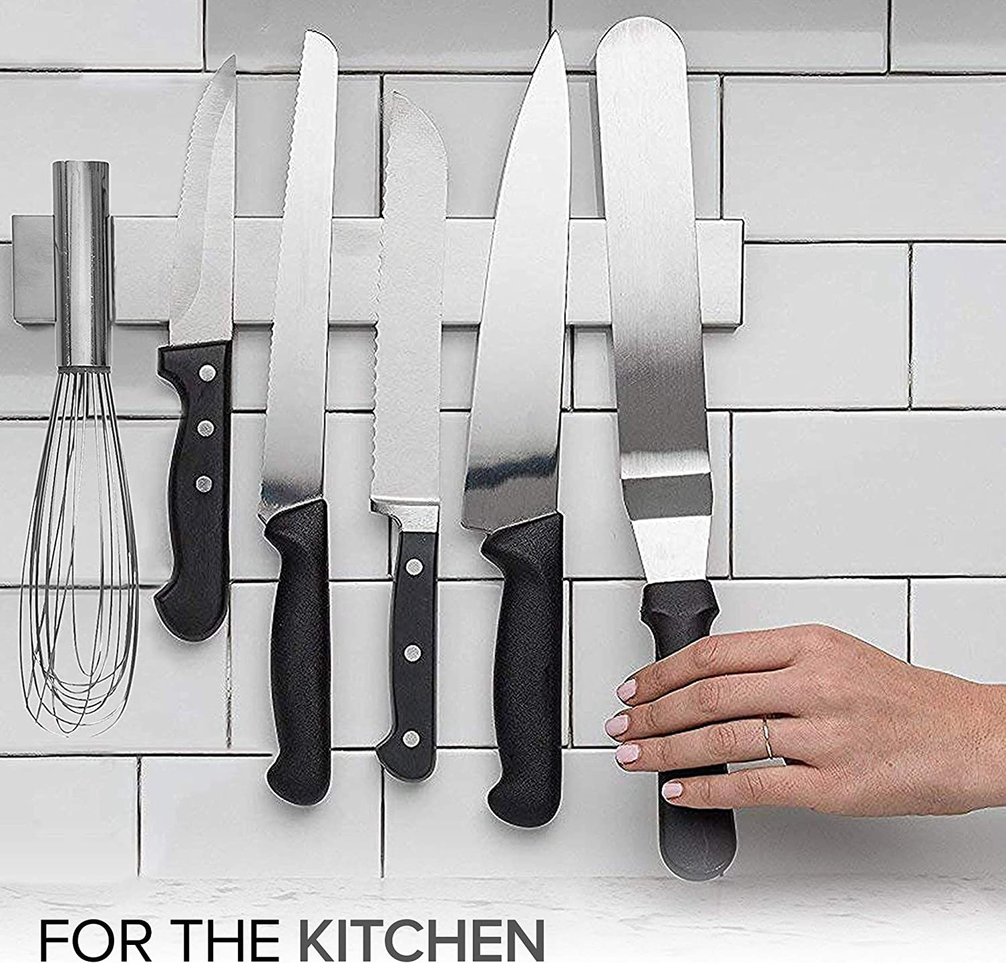Modern Innovations 10 Inch Stainless Steel Magnetic Knife Bar with Multipurpose Use as Knife Holder, Knife Rack, Knife Strip, Kitchen Utensil Holder, Tool Holder, Art Supply Organizer, Home Organizer