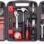 Cartman Tool Set Ratchet Wrench with Sockets Kit Set in Storage Case