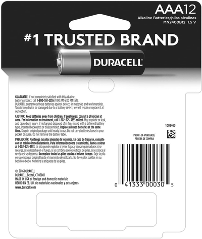 Duracell - CopperTop AAA Alkaline Batteries - long lasting, all-purpose Triple A battery for household and business