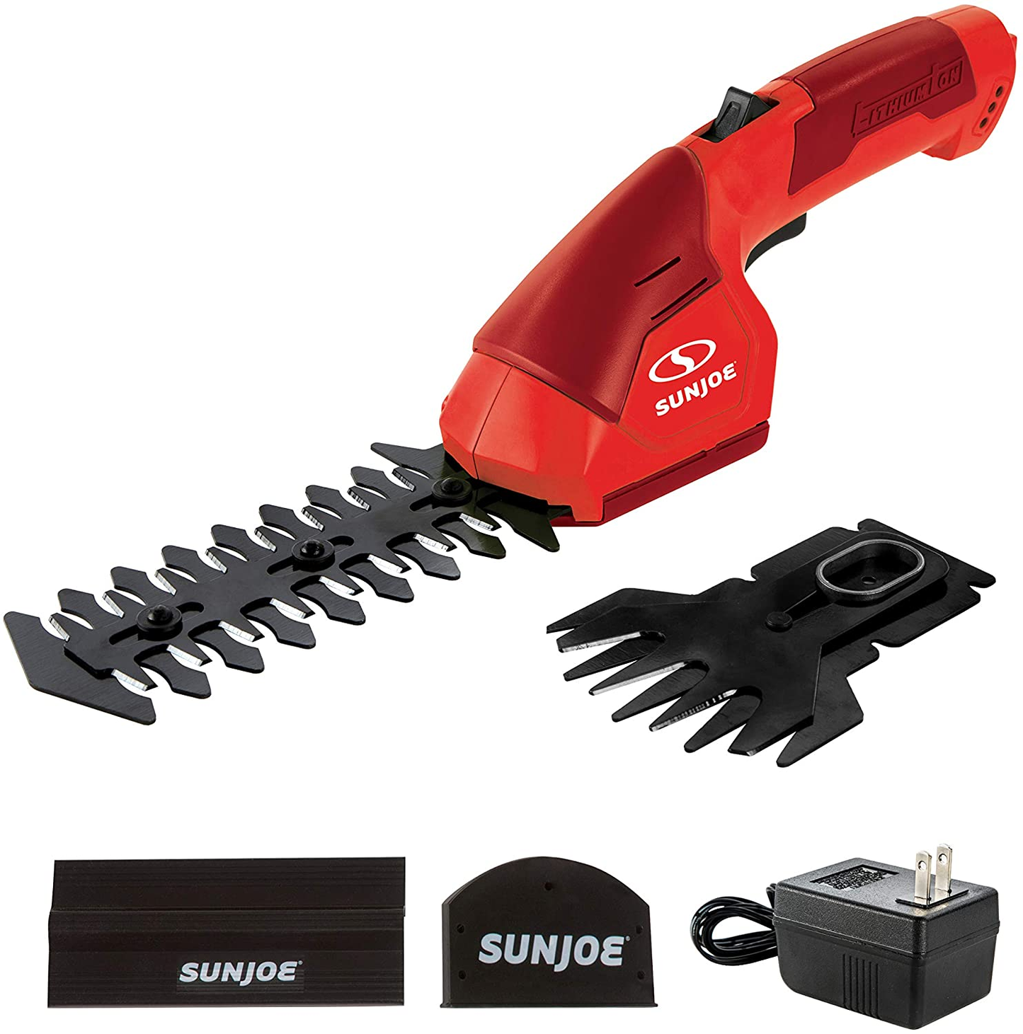 Sun Joe HJ604C 7.2-Volt 2-In-1 1250-RPM Cordless Grass Shear / Shrubber Handheld Trimmer, Rechargeable On-Board Lithium-Ion Battery and Charger Included