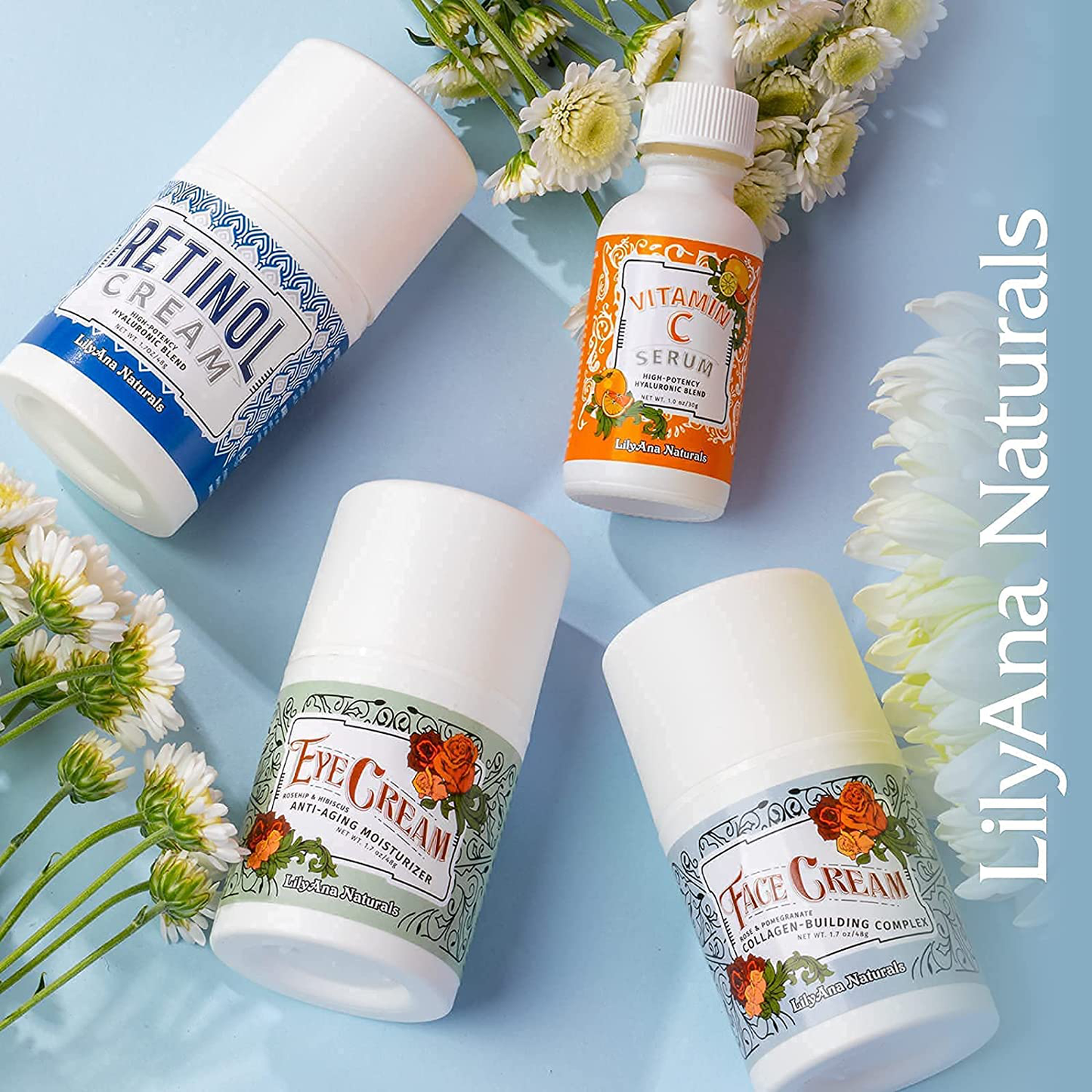 Lilyana Naturals Eye Cream - 2-Month Supply - Made in USA, Eye Cream for Dark Circles and Puffiness, under Eye Cream, anti Aging Eye Cream, Improve the Look of Fine Lines and Wrinkles, Rosehip and Hibiscus Botanicals - 1.7Oz (1-Pack)