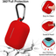 Lerobo for Airpods Pro Case Cover,Shock-Proof Silicone Skin Full Protective Cover for Airpods Pro,Supports Wireless Charging with Durable Carabiner Red
