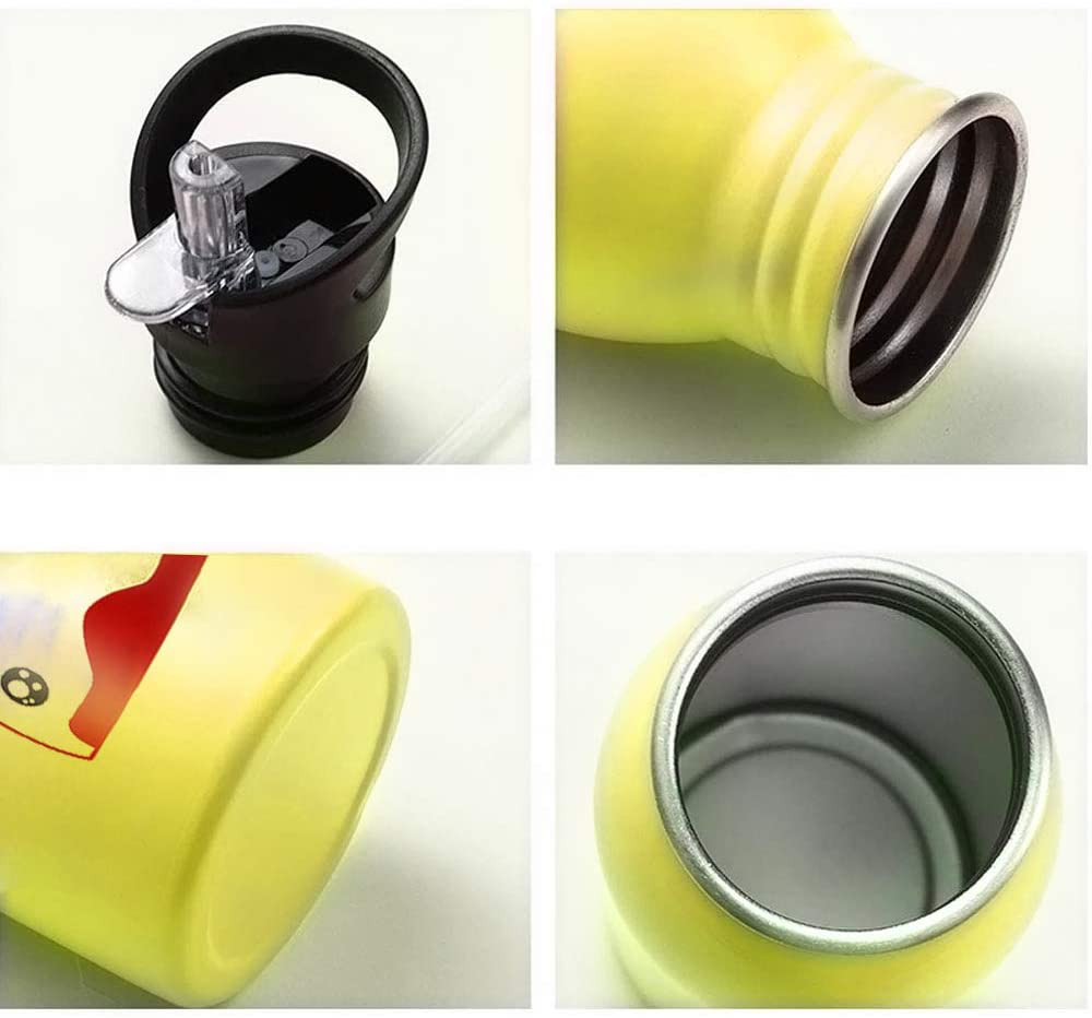 ling Stainless Steel Water Bottle Kids Toddlers Girls Boys School Bike Holder with Straw Sports capTravel Flask Tumbler