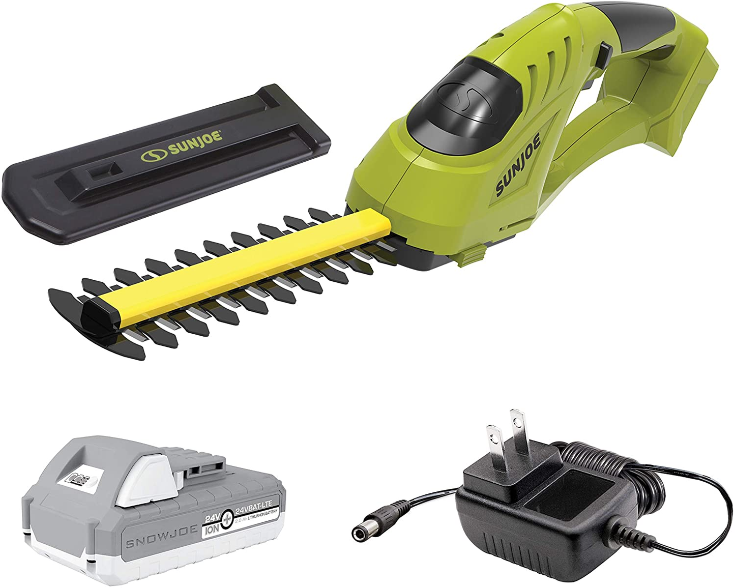 Sun Joe HJ604C 7.2-Volt 2-In-1 1250-RPM Cordless Grass Shear / Shrubber Handheld Trimmer, Rechargeable On-Board Lithium-Ion Battery and Charger Included