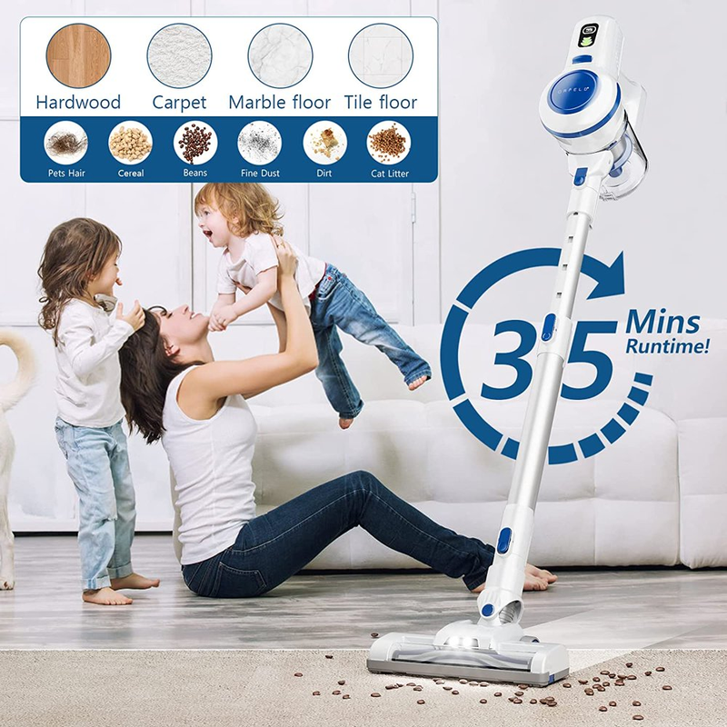 Powerful Cordless Vacuum Cleaner - 22Kpa Stick Vacuum for Hardwood Floors, Carpet, Pet Hair and Cars